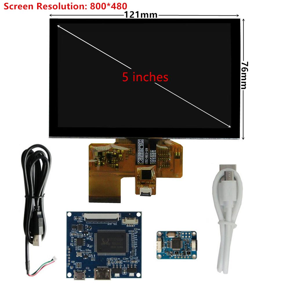 5 Inch 800*480 LCD Screen Display Controller Control Driver Board Digitizer Touchscreen Mini HDMI-Compatible Portable touch monitor