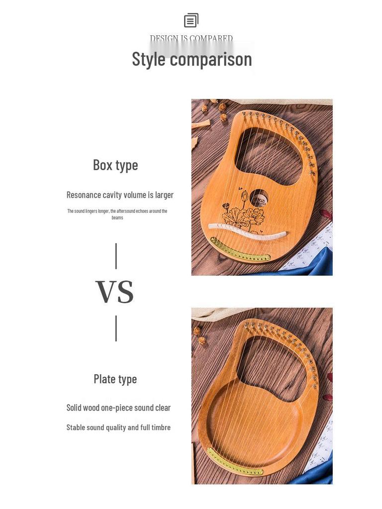 19-Tone Mini Lyre Harp - Beginner's Instrument