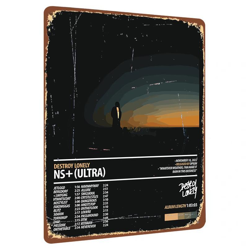 

Custom Destroy Lonely NS Ultra Album Cover Metal Wall Art Home Decor Music Poster Print 20x30cm（7.8x11.8inch）