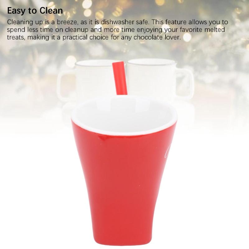 Chocolate Melting Cup Ceramic Chocolate Fondue Mug With Fork For Ice Cream Cheese Butter