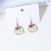 Fun Cartoon Asymmetrical Oil Drop Earrings, Guochao Panda Animal Fruit Earrings, Cute Mushroom Leaf Earrings