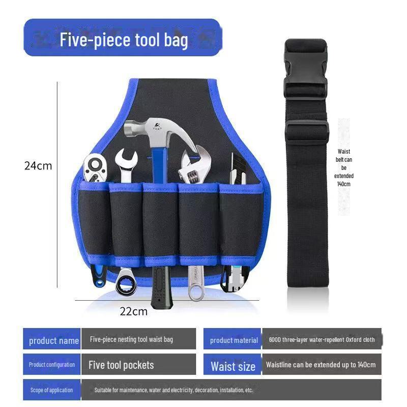 Durable Multi-Function Oxford Cloth Tool Belt for Electricians, Carpenters, and Plumbers