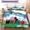 3pcs Barbapapa1 Pattern Bedding Set Duvet Cover Set Includes Duvet Cover &pillowcases, Perfect All Season Bedroom Decoration & Gift