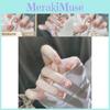 B697 Cotton Clouds Cute And Sweet Style Short Wearable Nails For Everyday Simple And Minimalist Look