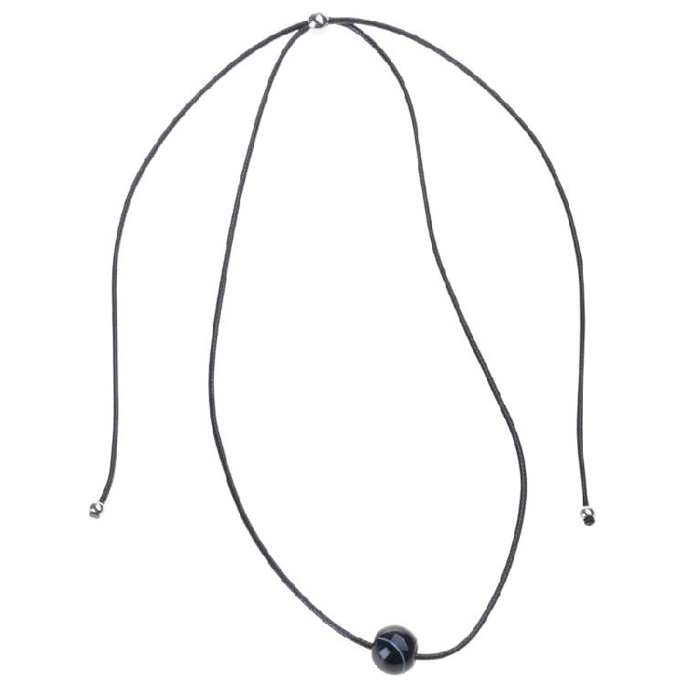 Adjustable Length Spotted Stone Necklace Natural Stone Bead Choker for Women