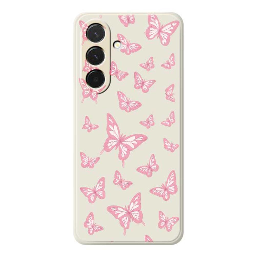 For Samsung Galaxy A36 5G Case Pink Butterflies Pattern Printing Straight Edge TPU Phone Back Cover
