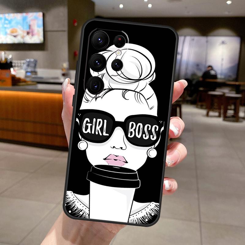 Prinzessin Weibliche Chefin Kaffee Handyhülle Für Samsung Galaxy S25 Ultra S24 S22 S21 S23 FE S9 S10 S20 Plus S24 FE Weiche Hülle