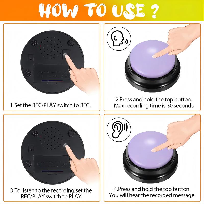 New Dog Toys Funny Dog Recordable Pet Toys Travel Talking Pet Starters Pet Speaking Buttons Portable Cute Pet Supplies