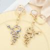 Keychain Pendant Sparkling Rhinestones Inlaid Zinc Alloy Snake Shape Key Chain Lightweight Car Bag Accessory