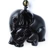Premium Obsidian Treasure Mother Elephant Pendant for Men and Women Crystal Obsidian