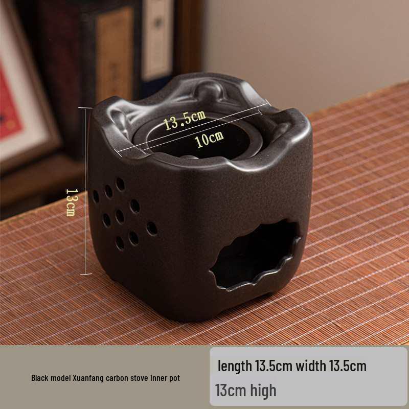 Outdoor Ceramic Tea Set with Charcoal and Alcohol Stoves for Roasting Milk Tea