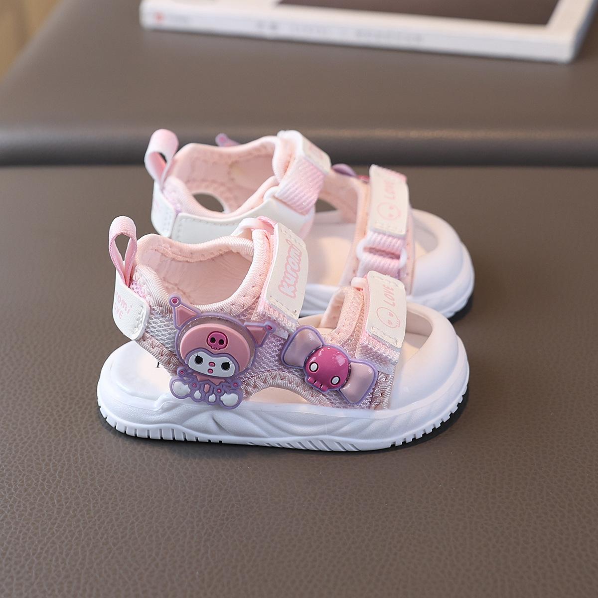 

New Style Girls Shoes - Cute Baby Girls Sandals with Flashing Lights and Soft Soles for Learning To Walk 16 розовый