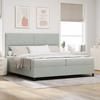 Box Spring Bed with Headboard Light Grey 200 X 200 Cm Velvet