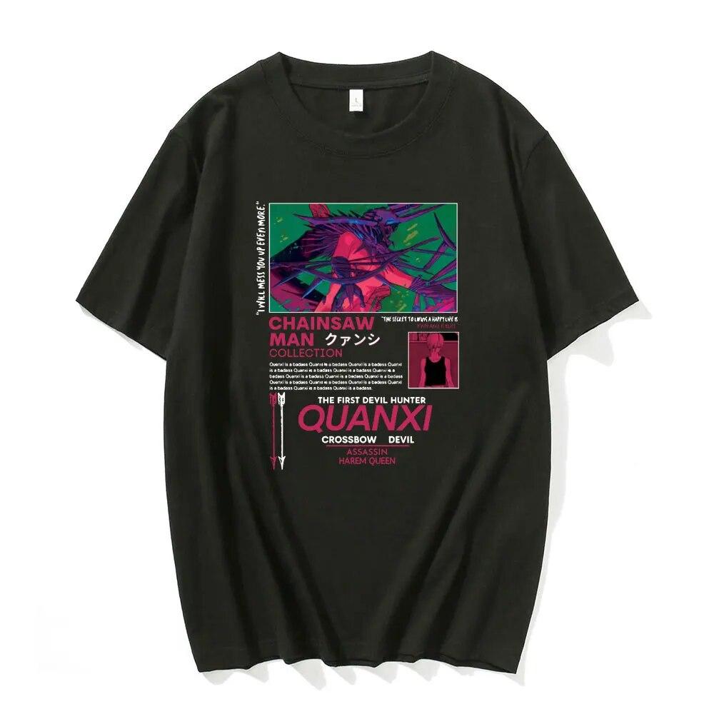 Muž motorovou pilou MAKIMA Japonské anime tričko Unisex Manga Trička s grafikou Trička Funny Cartoon Tričko Unisex Hip Hop Trička Unisex