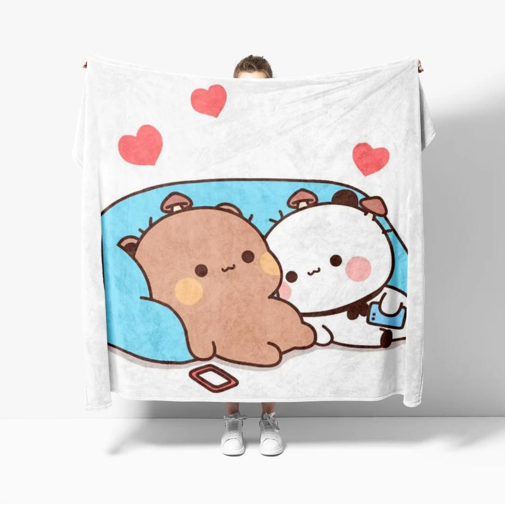 Cartoon Print Bubu Dudu Flannel Throw Blanket Series Kids Blankets Sofa Decoration Bear and Pa blankets Cozy Soft