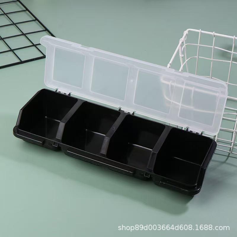 Plastic Screw Parts Organizer Box 4 Compartments Lightweight Portable Storage Holder for Home DIY Craft Nails Screws Hardware