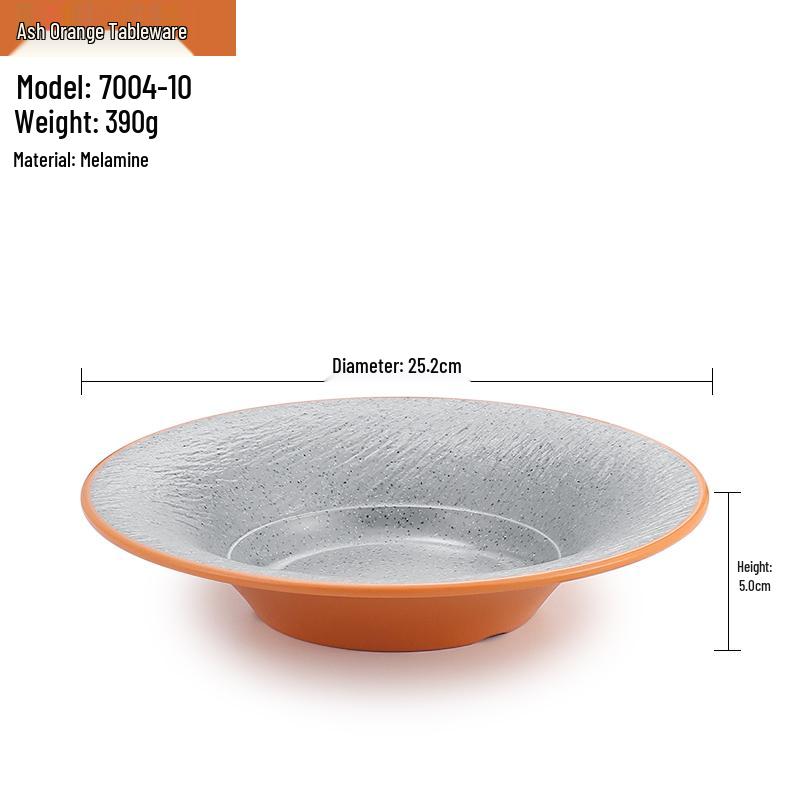 Melamine Straw Hat High-Footed Deep Plate for Pasta, Cold Dishes, and Mixed Noodles - Restaurant Tableware