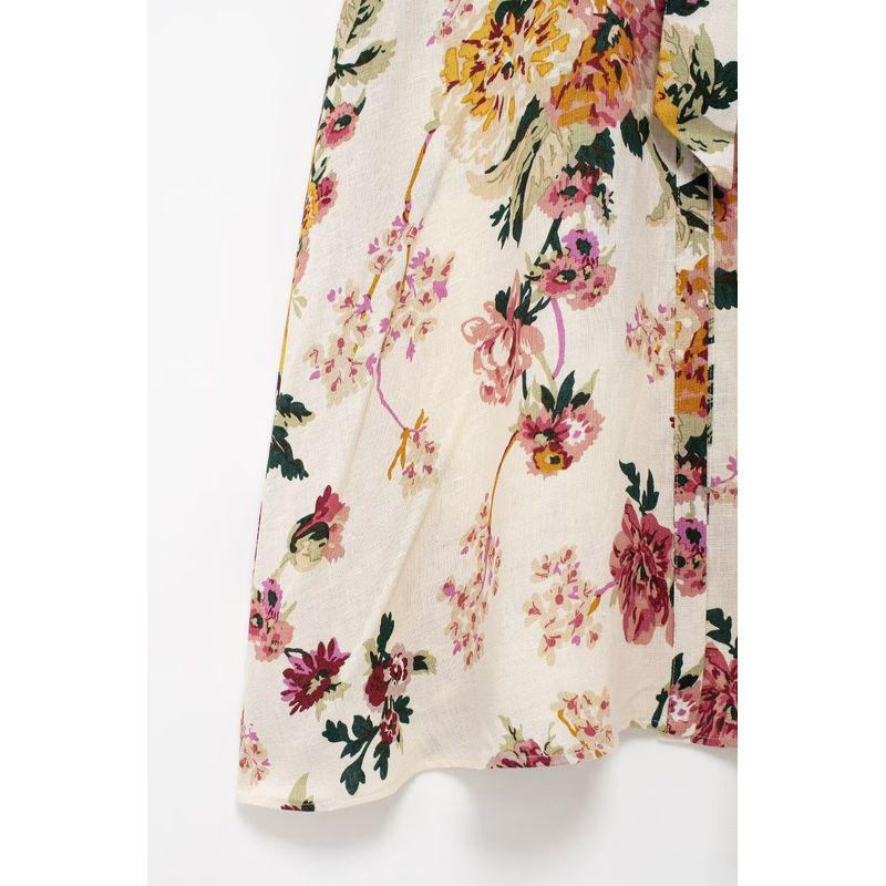 Kaslead New Arrival Women's Clothing Fashion Style Fashion Casual Cotton Linen Print Shirt Dress 8569154