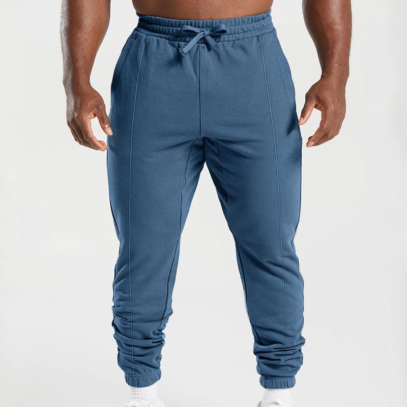Spring/Summer Casual Sports Trousers Men's Relaxed-Fit Knitted Long Trousers with Cuffed Legs Simple and Versatile