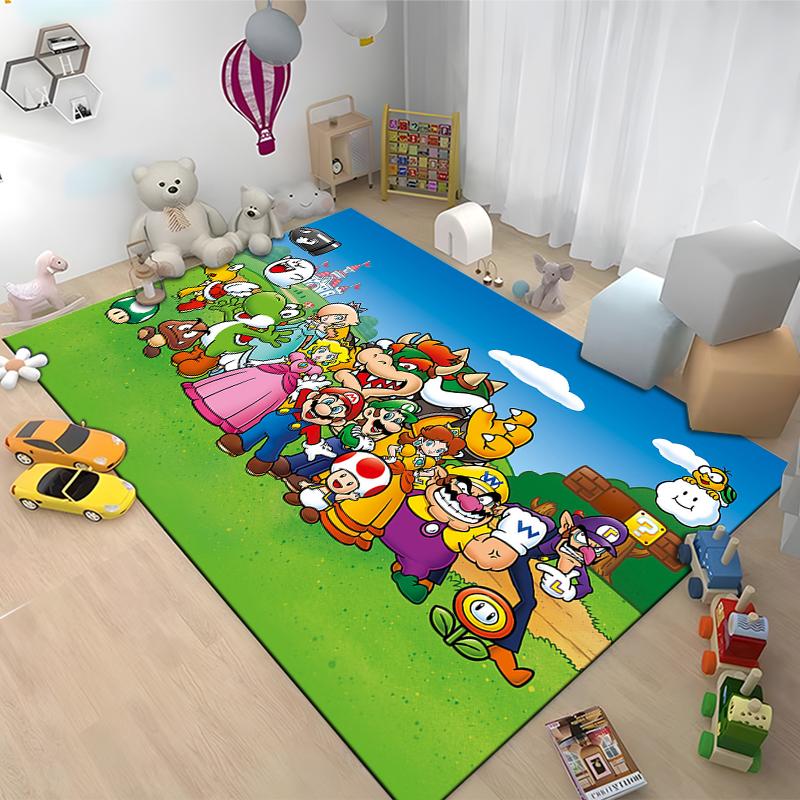 3D Cartoon Super Mario Bros Game HD Rug Area Carpet for Living Room Kids Bedroom Sofa Kitchen Decorate Child Non-slip Floor Mats