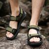 Fashion Classic Green Men's Brand Comfortable Anti Slip Water Wading Beach Shoes Summer New Men's Breathable Soft Soled Roman Sandals