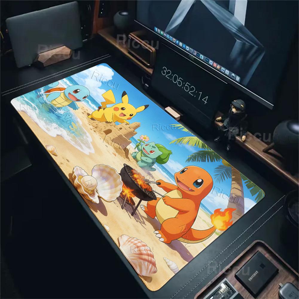 Mousepads Large Game Rubber Table Mat Computer Keyboard Pad P-Pokemon Pattern PC Offices Gamer Accessories Carpet Kawaii Deskrug
