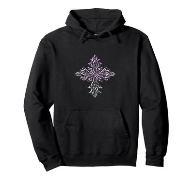 Emo Goth Cross Minimal Gothic Symbol Alt Y2K Hoodie