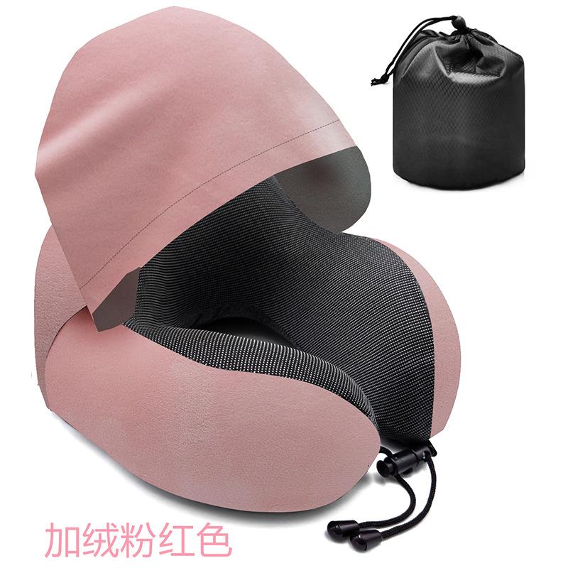 Multi-functional Hooded Memory Foam Travel Pillow - Portable U-Shaped Neck Support for Airplane & Office Nap
