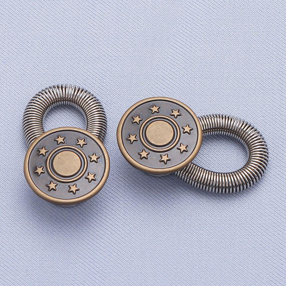 10Pcs Metal Elastic Spring Button Extender Accessories Sewing Tool Waist Extension Trousers Pants Stretch 17mm Jeans Button