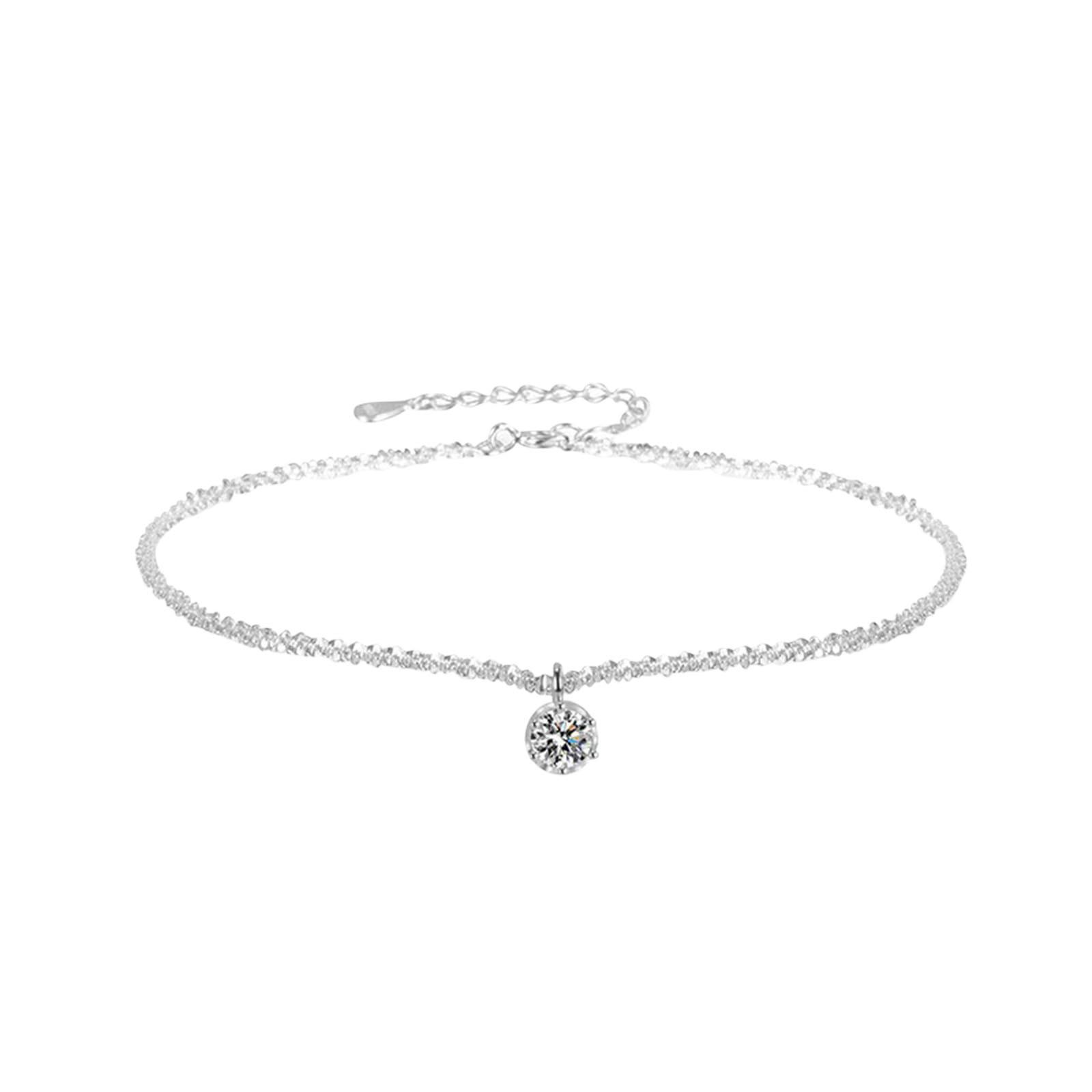 

Женский браслет на щиколотку со звездой и стразами, подарок на день рождения, подарок для девочки One Size серебряный