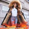 Women's Fur Detachable Shearling Winter Parka - Plus Size Warm Thick Down Jacket