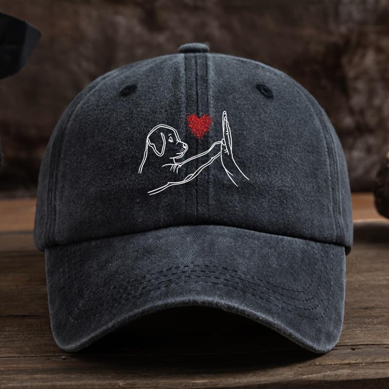 Dog Love High Five Printed Baseball Hat American Retro Duck Tongue Hat Outdoor Men's and Women's Hats