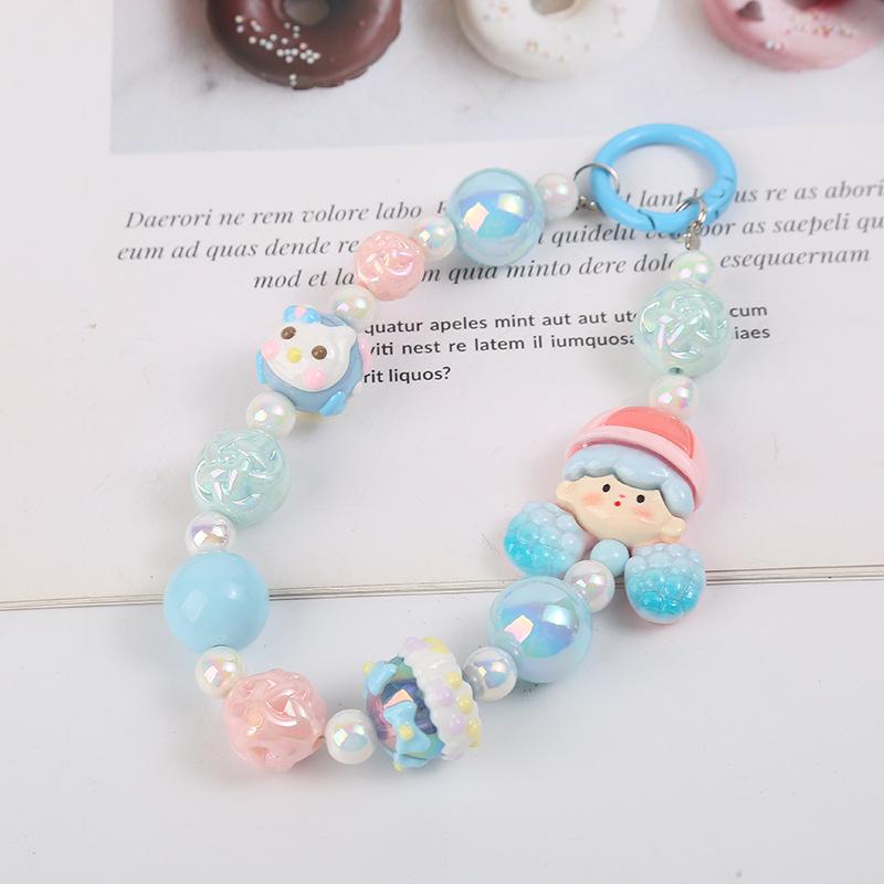 

Graffiti Beaded Popcorn Phone Lanyard - Candy Color Cartoon Bag Charm for Girls