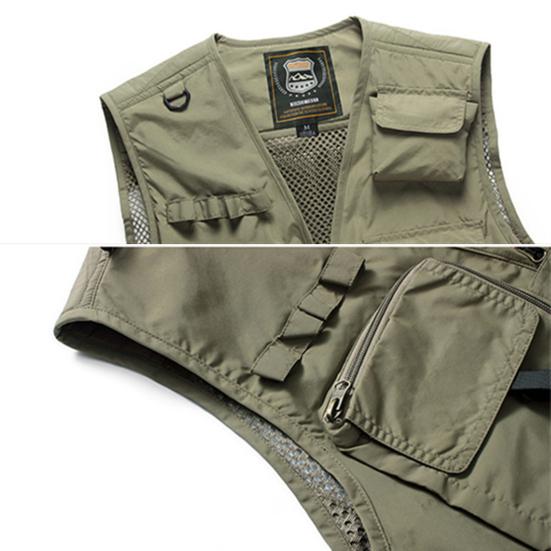 Fishing Vest Detachable Multiple Pockets Multipurpose Soft Comfortable Breathable Air Holes Jacket Multifunctional Outdoor Vest for Travel