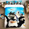 Cartoon Duvet Cover Pillowcase Penguins Madagascar Bedding Set Adult Boy Girl Bedroom Decoration Children Single Double size