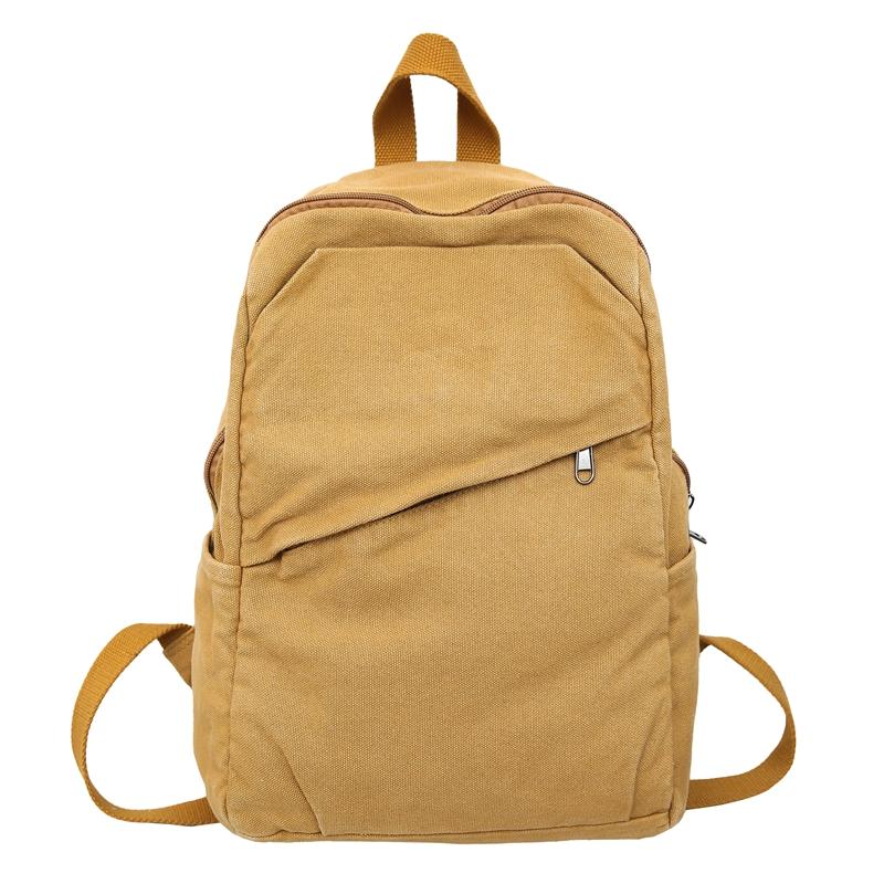 

Холщовый рюкзак женский большой емкости однотонный студенческий школьный мужской дорожный рюкзак хаки