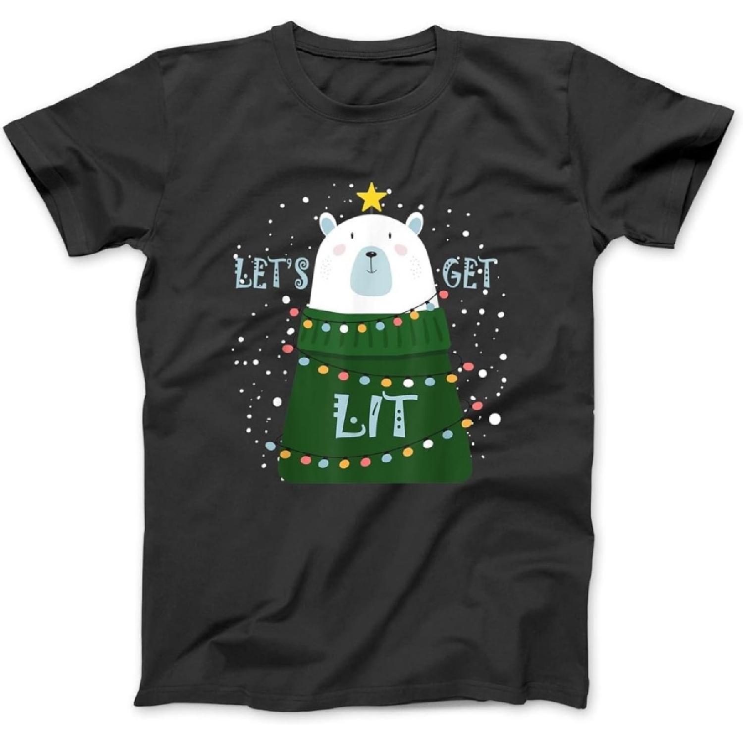 Let s Get Lit Cute Polar Bear Christmas Pajamas T-Shirt, Sweatshirt Hoodie for Men, Women, Kids XXXXXL разноцветный