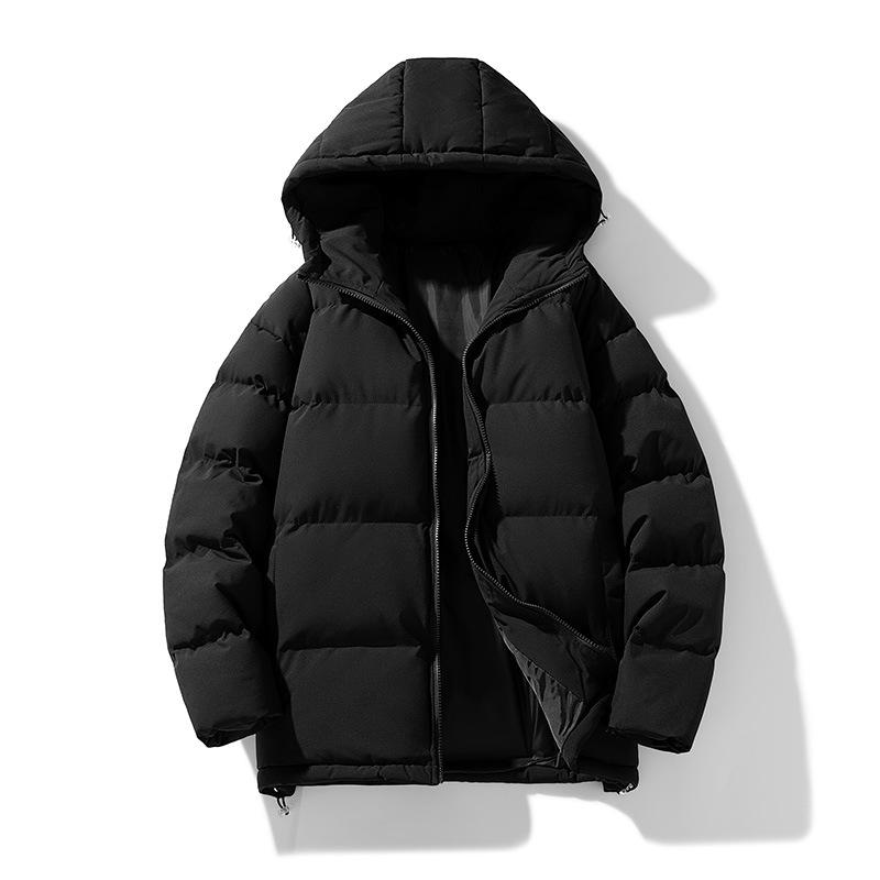 New Cotton-padded Men's Hooded Bread Coat Cotton-padded Couple Hooded Casual Cotton-padded Youth Tide Brand Solid Color Cotton-padded Coat
