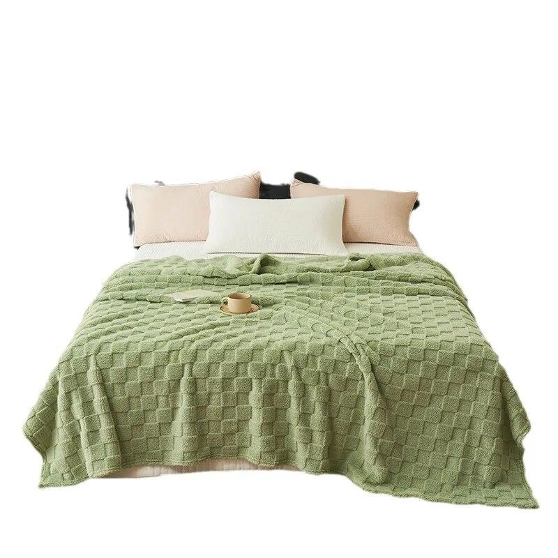 Waffle plush multifunctional blanket, high weight Farai plush milk plush Beibei plush warm blanket, winter