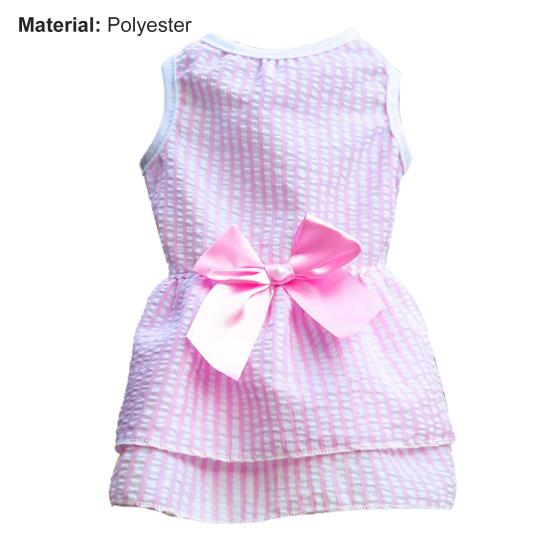Yousheng Puppy Dress Plaid Printing Bow-knot Decor Apparel Two-legged Dog Costume Skirt for Summer