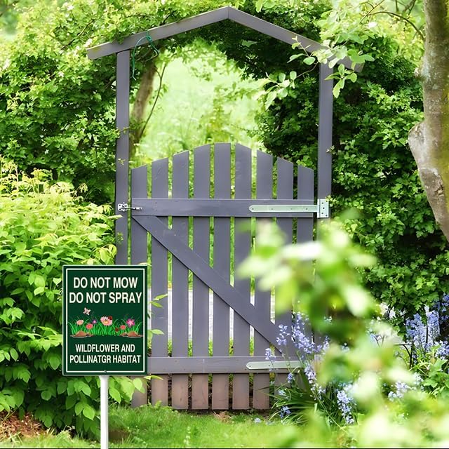 Do Not Mow Sign Do Not Spray Yard Sign Wildflower And Pollinator Habitat Wildflower Lawn Garden Sign 8x12inch Lawn Signs,Rustproof Farm Party Porch