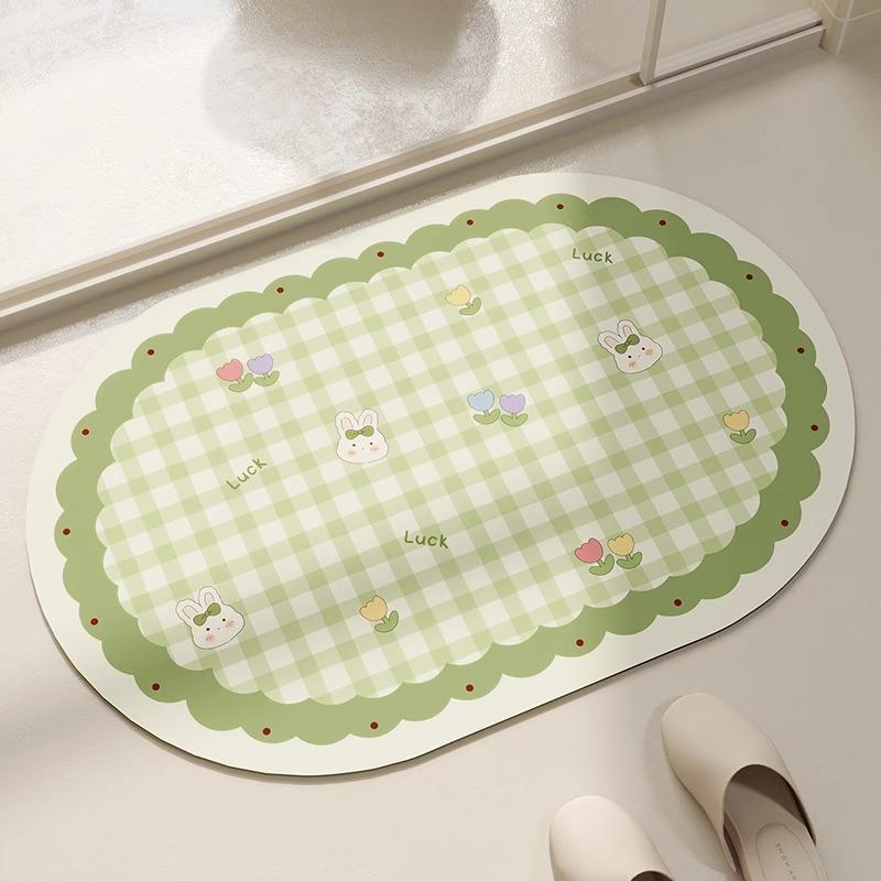 

Коврик для ванной абсорбирующий нескользящий коврик для пола диатомит коврик для ног для ванной туалетной зоны розовый плед домашний декор быстросохнущий ковер 1pc 40x60cm