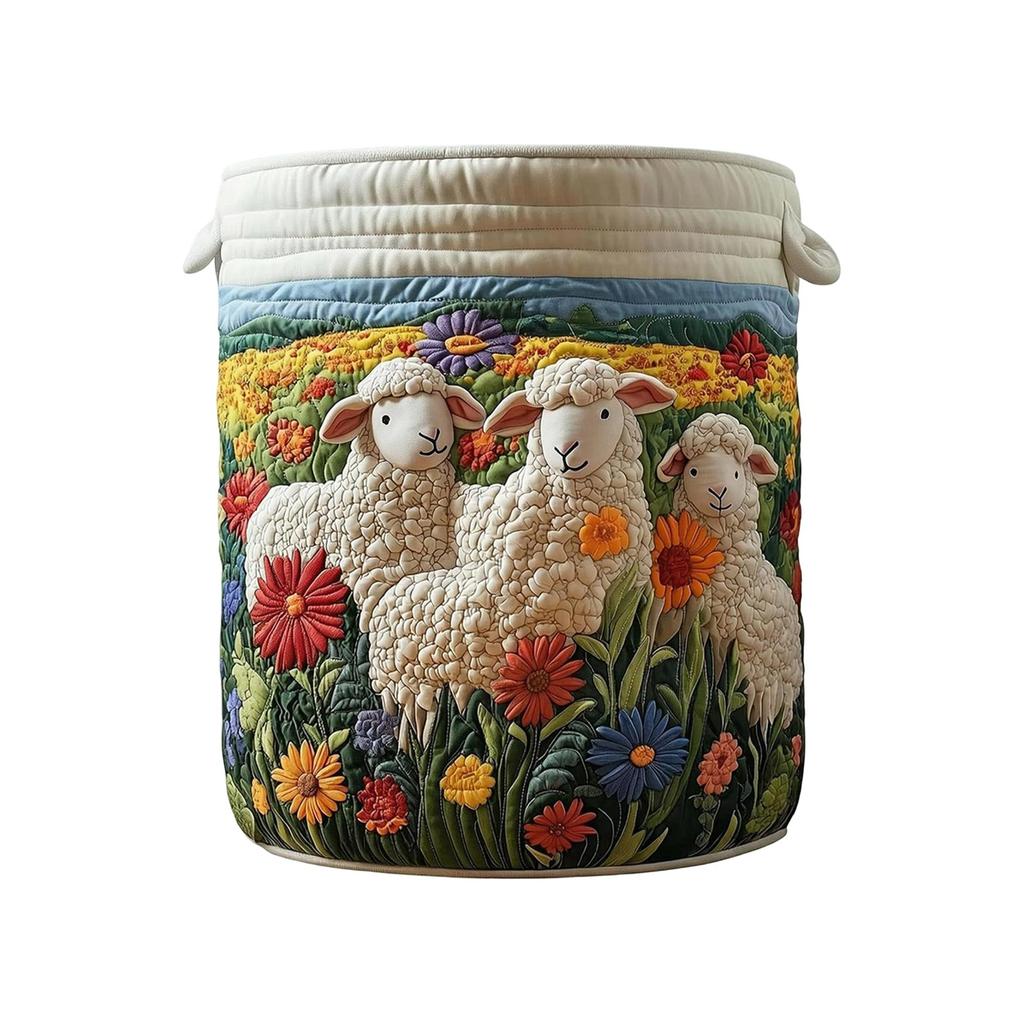 Gesteppter Wäschekorb, und geeignet zur Aufbewahrung schmutziger Wäsche.