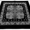 Kakatrend Bandana 100% Cotton Men's Black Triangle Scarf Adult Paisley Stylish Handkerchief Cotton Bandana Unisex Durag 3-Piece Set Black 55cm X 55cm