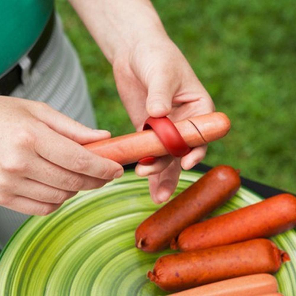 2 stk pølsekuttersett mat -klasse plast manuell pølsekutter Spiralgrill Pølserkutter