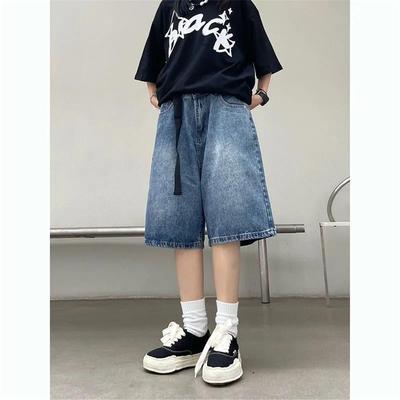 Lockere Jeansshorts Vintage Weitbeinige Denimshorts Streetwear Lässig Gewaschen Übergröße Sommer Denimshorts