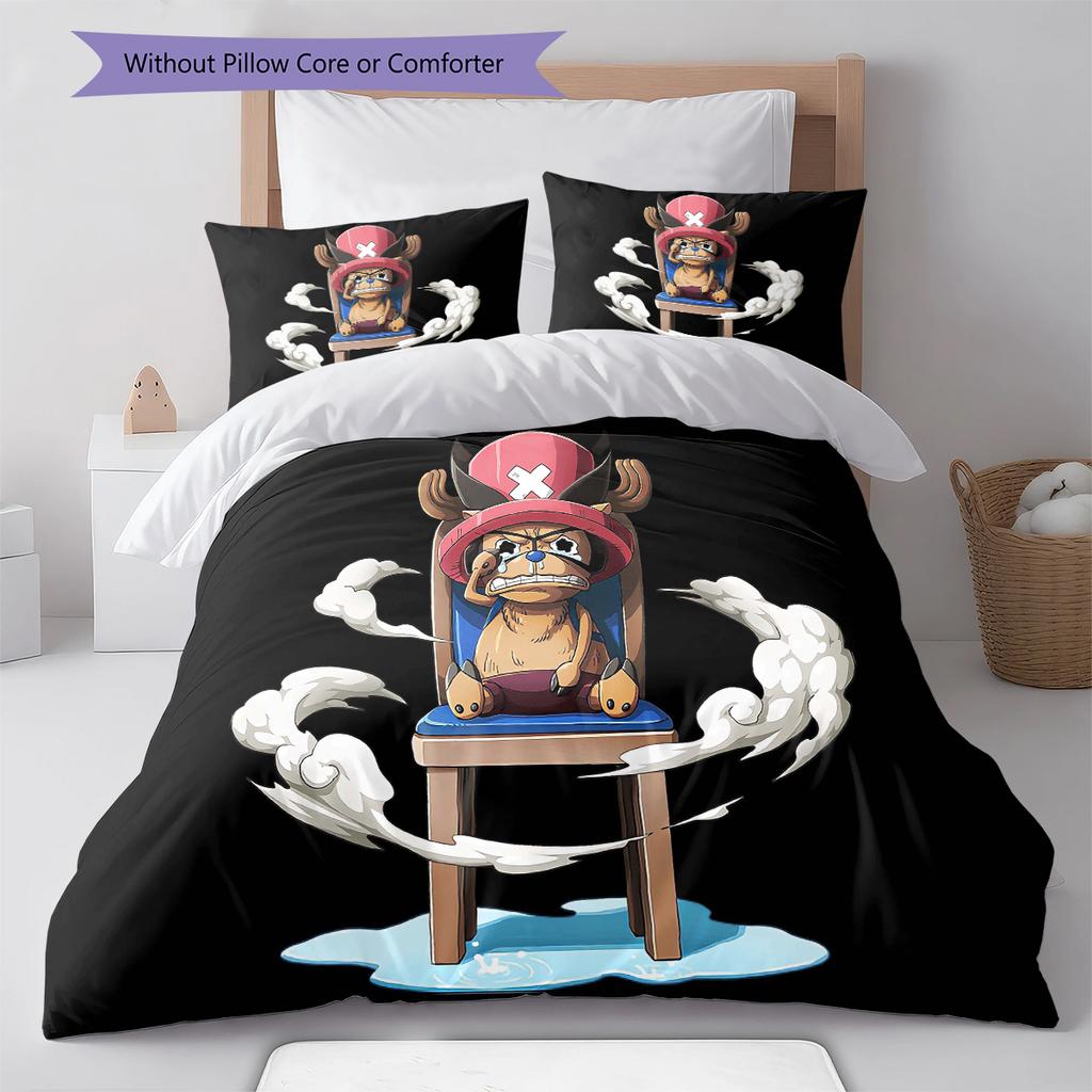 Cartoon Pattern Bedding Quilt Set Quilt Cover Pillowcase Home Decoration Birthday Gift (1 * duvet cover + 2 * pillowcase, without core)