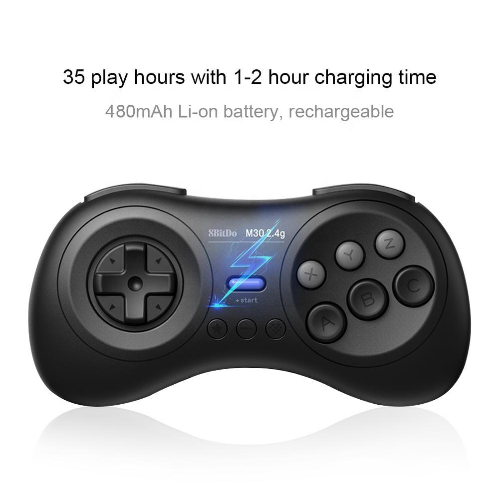 8Bitdo M30 2.4G Mini Gamepad for Segaes Genesis Mini and Mega Drive Mini M30 2.4G Controller Joystick Control