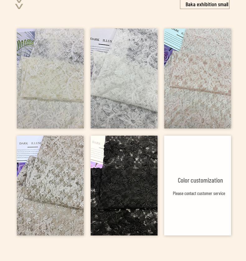 Stylish Textured Floral Lace Fabric for Wedding Dresses, Evening Gowns, and Children's Clothing