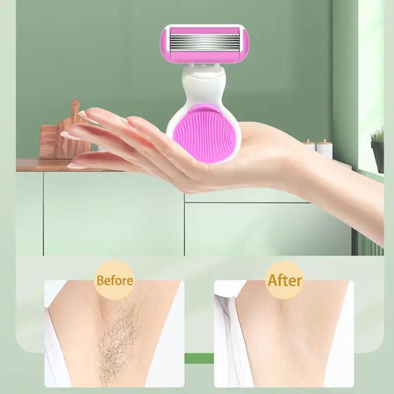 New 6-Layer Women's Razor – Manual Shaver for Body and Armpit Hair Removal